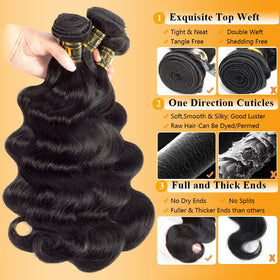QTHAIR Brazilian body-wave bundle 16in offers comfortable everyday wear and volume