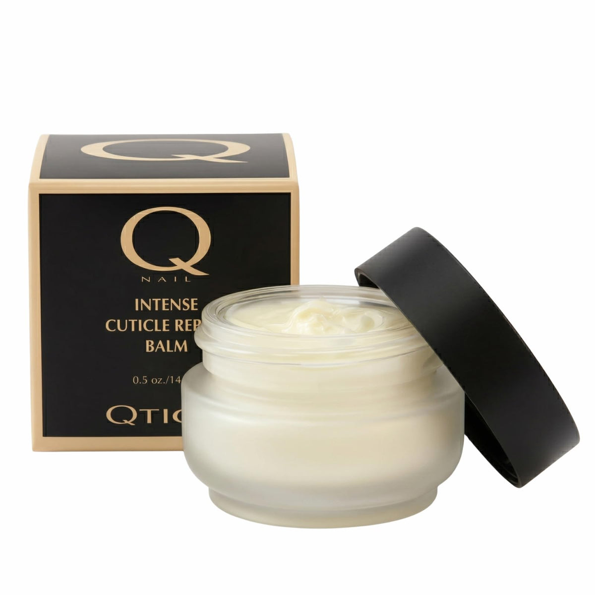 Compact QTICA repair balm jar supports professional-grade routines.