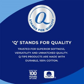 Q-tips Beauty Premium Cotton Rounds soft texture closeup for gentle use.