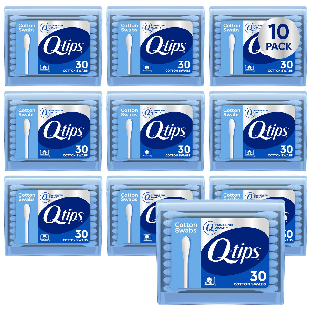 Q-tips Cotton Swabs travel case front view for on-the-go care