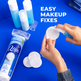 Q-tips Premium Cotton Rounds for precise toner application