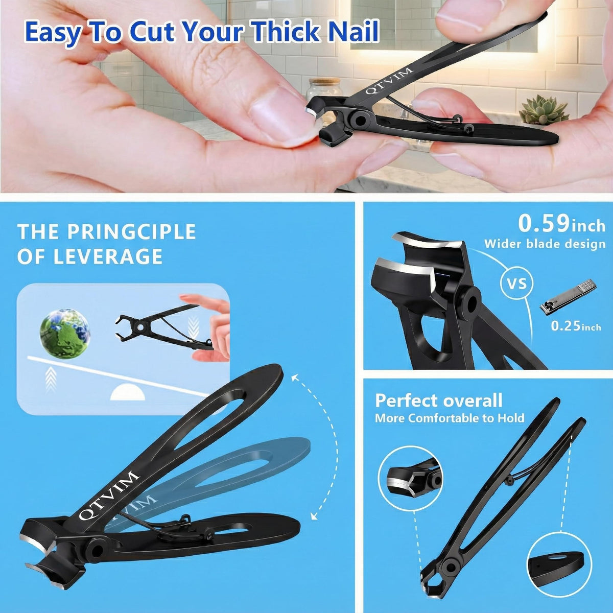 QTVIM ergonomic lever provides comfortable grip and precise control.