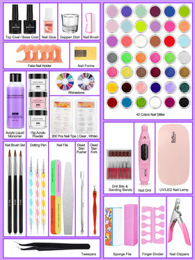 Quaferen 42 colors glitter powder brings vibrant options for creative nail designs.