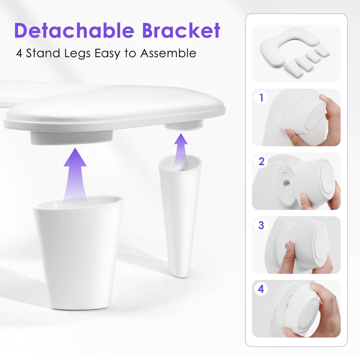 Quaferen arm-rest-easy-assembly-detachable-bracket allows quick, tool-free setup.