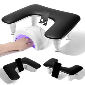 Quaferen Arm Rest with rotating phone stand for hands-free nail art reference
