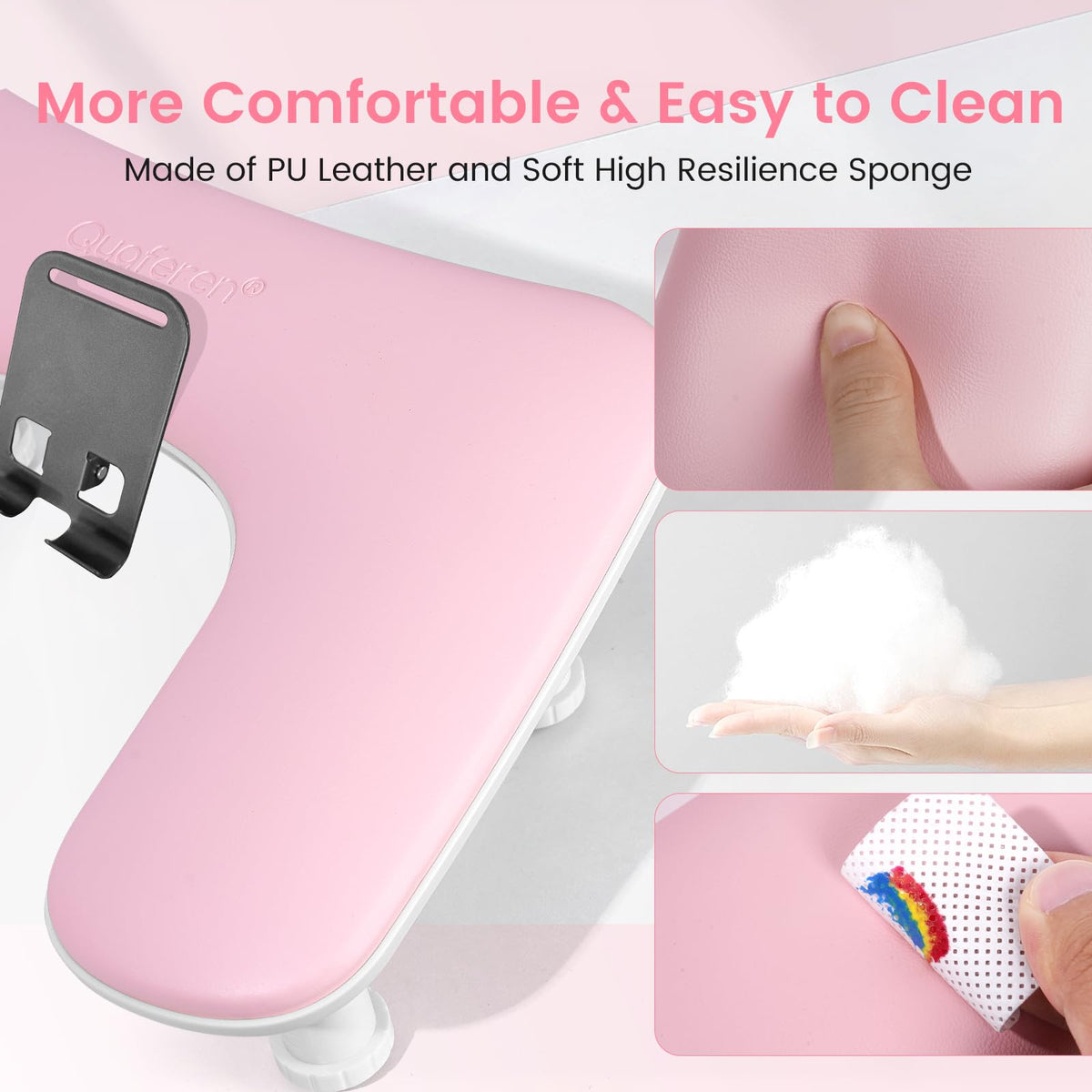 Quaferen Arm Rest tool-free setup saves time between clients.