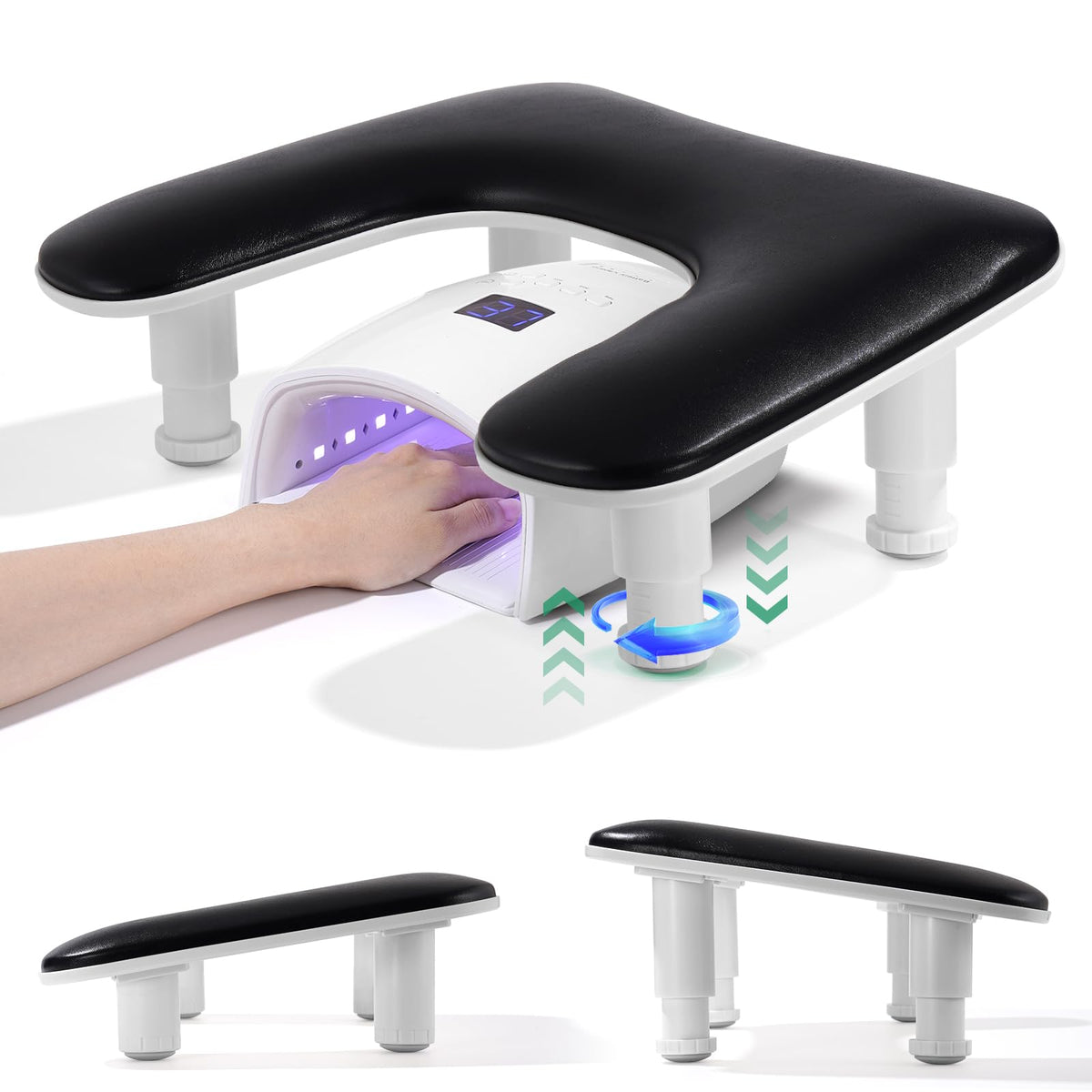 Quaferen big arm rest nails 2nd gen viewed from front for stable manicures