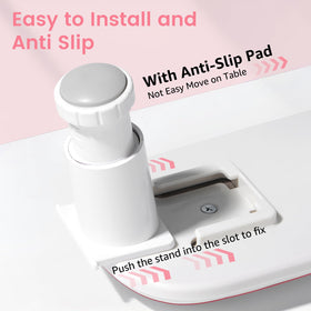 Simple slide assembly for fast setup and compact storage after use.