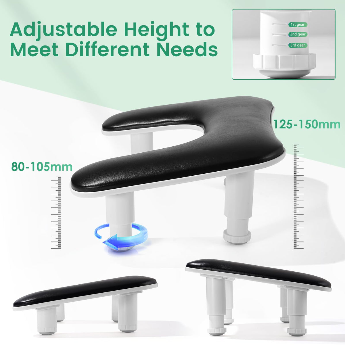 Quaferen nails tech armrest adjustable legs accommodate most nail dryers