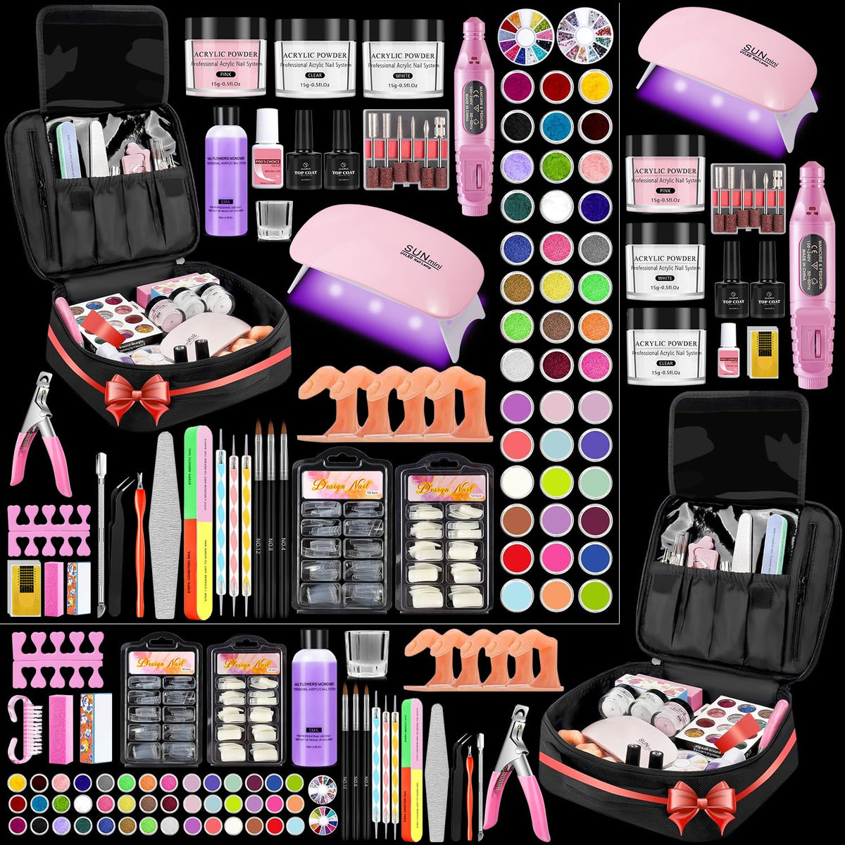 Quaferen professional acrylic nail kit contents offer an all-in-one setup for beginners.