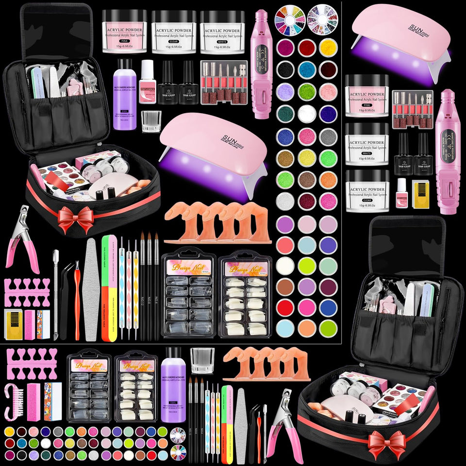 Quaferen professional acrylic nail kit contents offer an all-in-one setup for beginners.