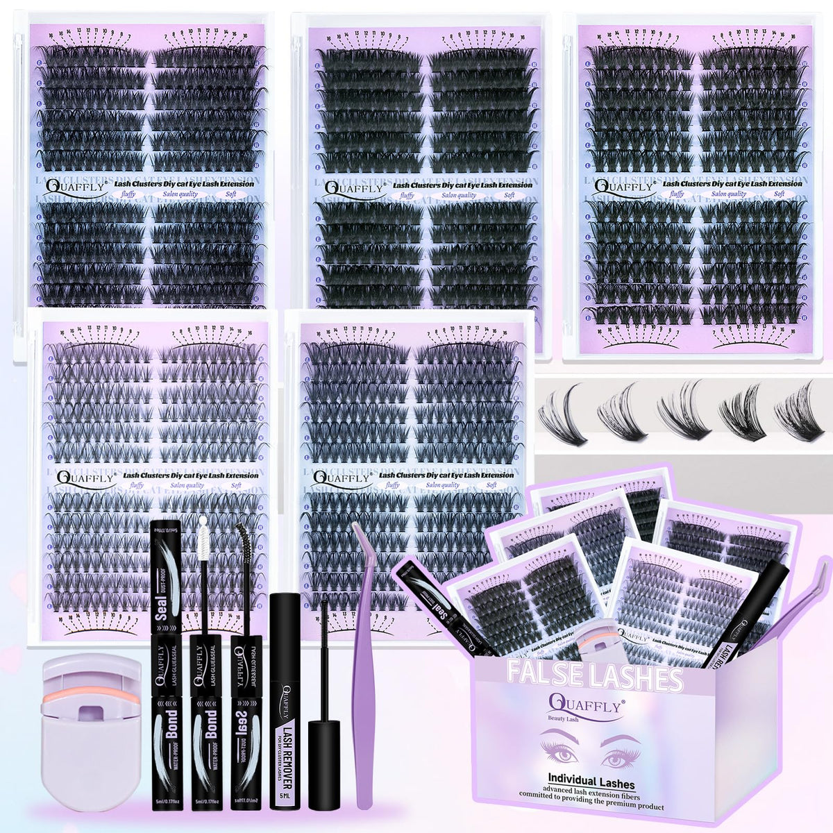 QUAFFLY Lash Extension Kit 30D density for natural daily wear