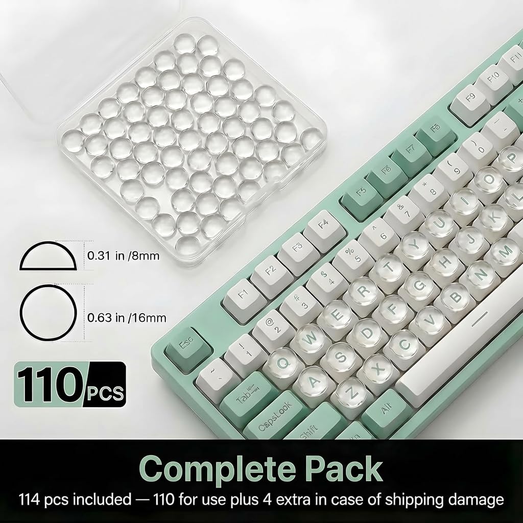 Quafochi crystal-clear keycap visibility aids legibility while typing.