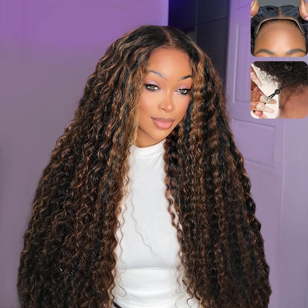 QUANDIAN Balayage wear-and-go wig with deep wave texture for natural styling