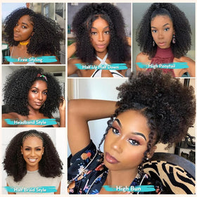 QUANDIAN flip-over wig in action demonstrates quick, glue-free styling