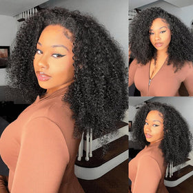 QUANDIAN invisible hairline half wig blends seamlessly with your edges.