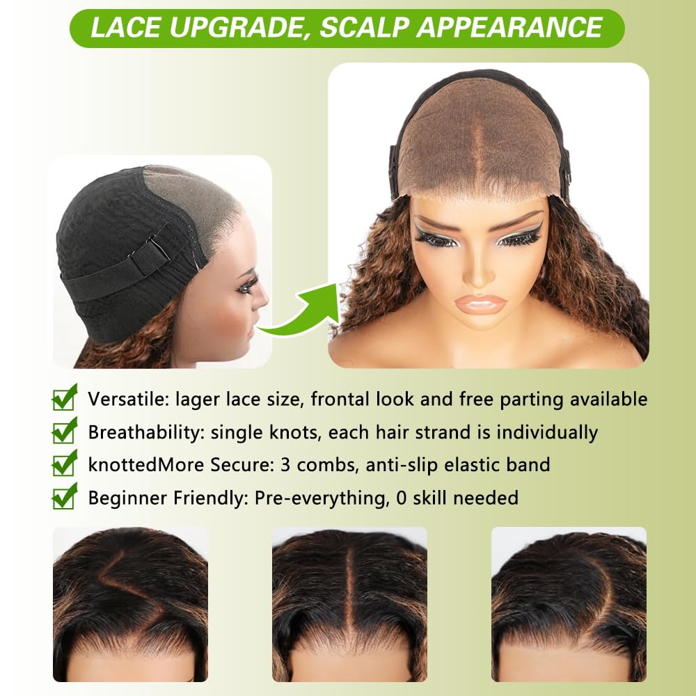 QUANDIAN ombre lace front wig showing versatile parting options