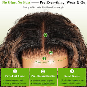 QUANDIAN pre-plucked hairline and baby hairs for a natural look