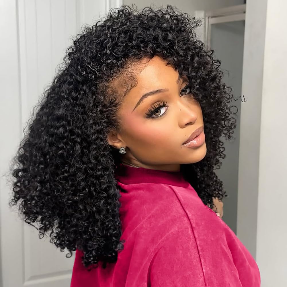 QUANDIAN Wear Go kinky curly half wig 18 inch blends naturally with everyday volume