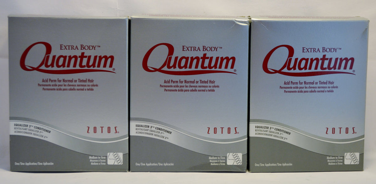 Quantum Extra Body Acid Perm 3 Pack bottle on display for daily use.