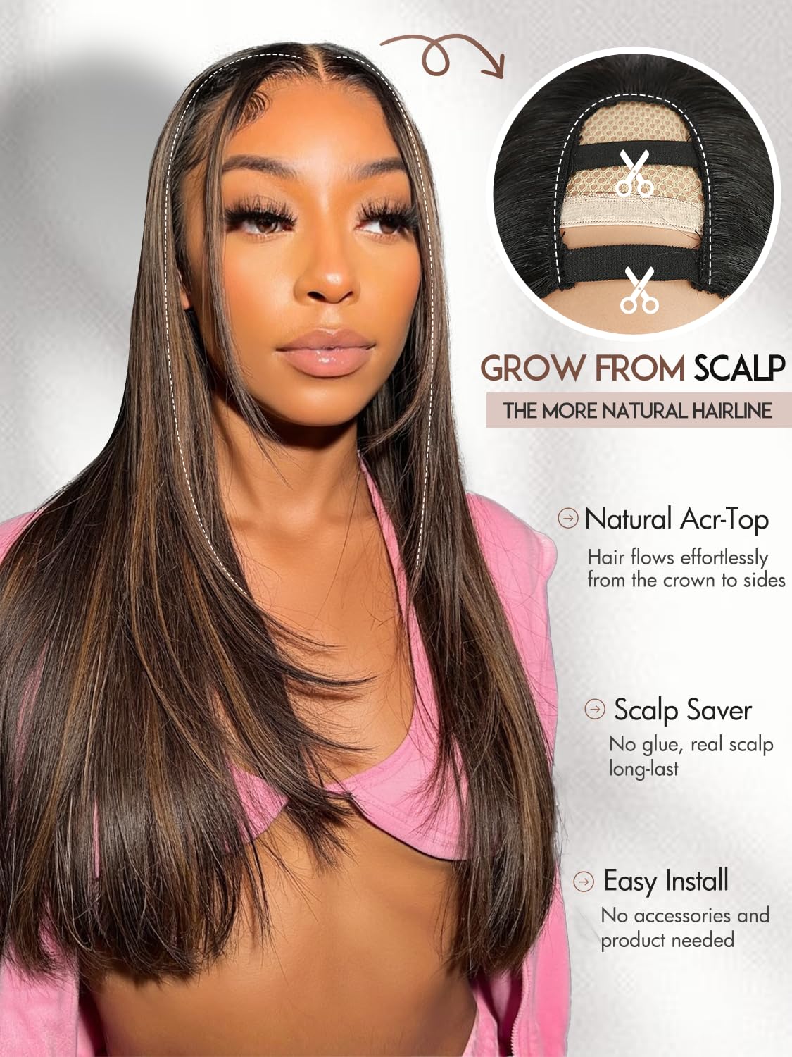 Quantum Love Glueless Clip-In Half Wig offers quick, secure beginner-friendly styling.