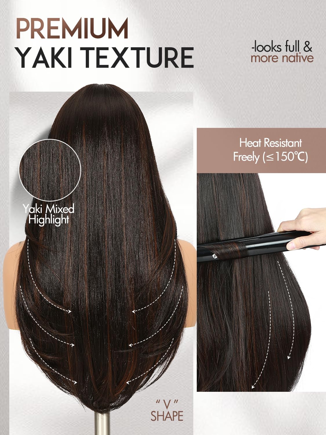 Quantum Love Heat-resistant synthetic fiber delivers lasting, low-tangle texture.