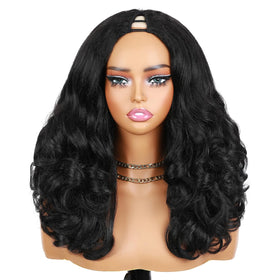 Quantum Love V Part Yaki Curly Wig side view showing smooth texture.
