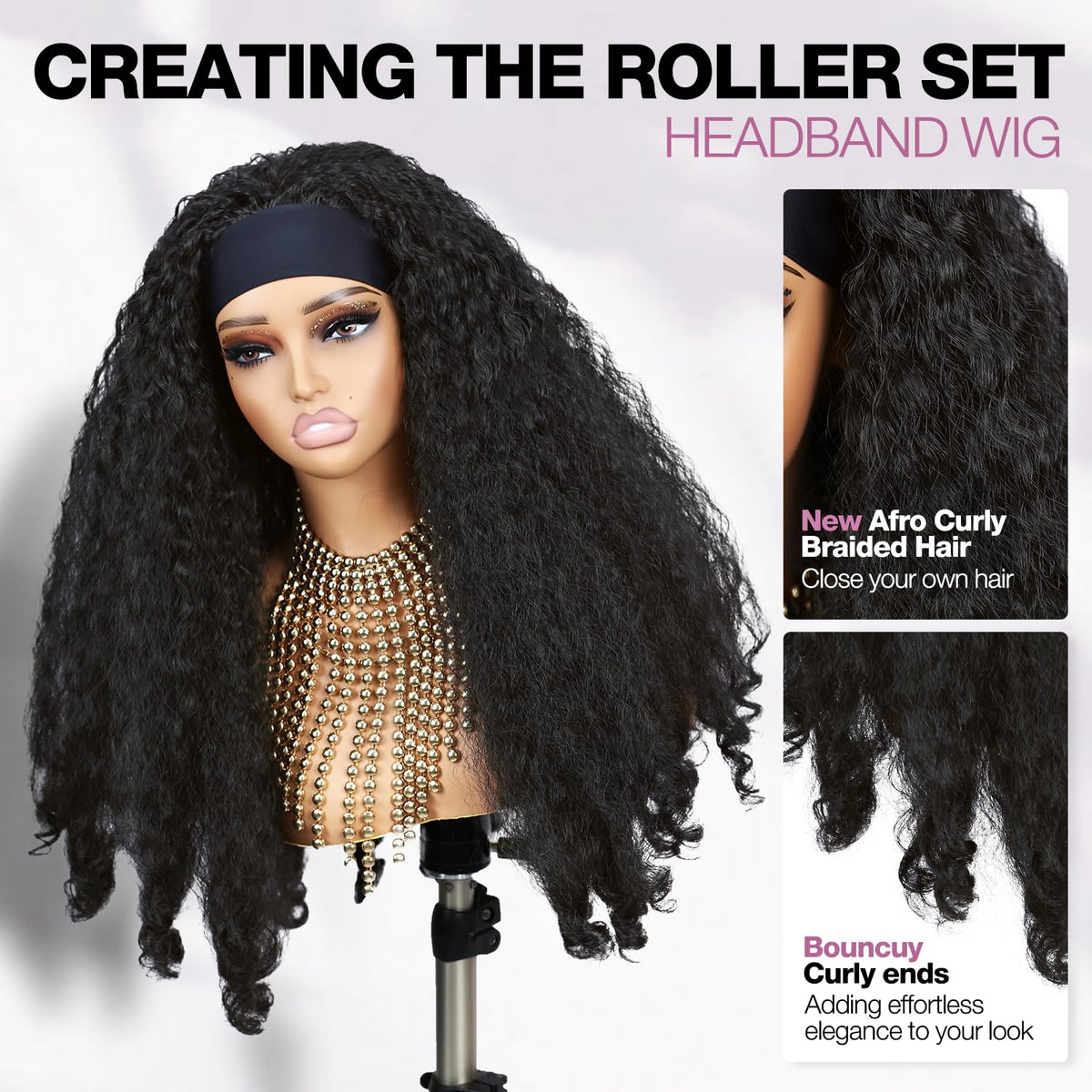Quantum Love Yaki Curly Headband Wig suitable for everyday and special occasions.
