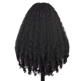 Quantum Love Yaki Curly Headband Wig edges protected with no-glue design.