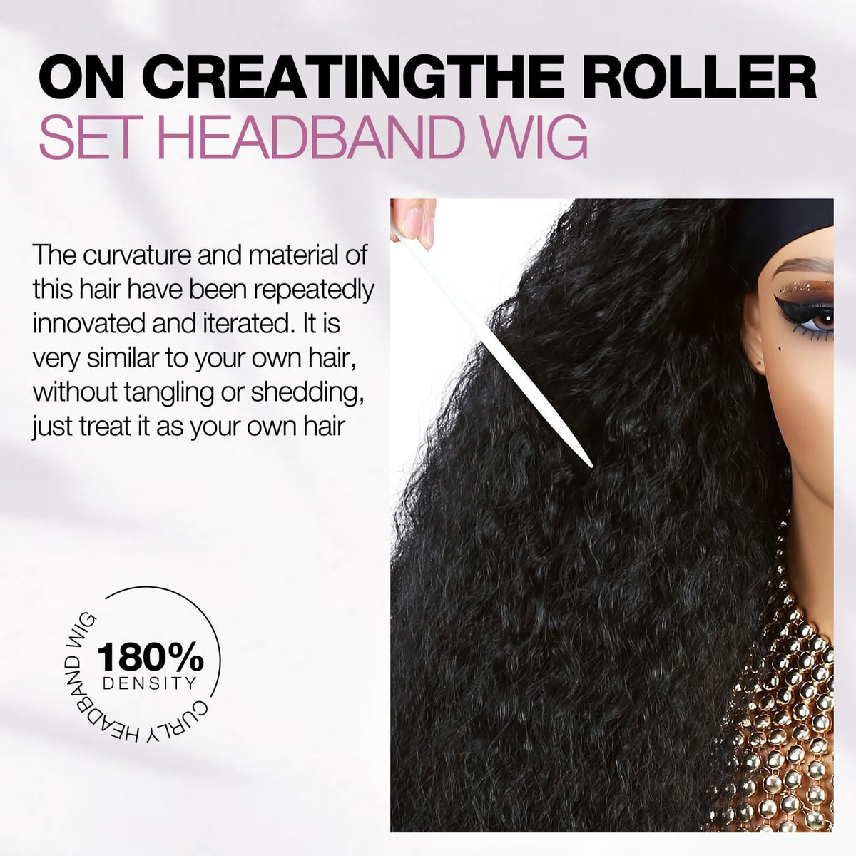 Quantum Love Yaki Curly Headband Wig perfect for weddings, parties, and events.