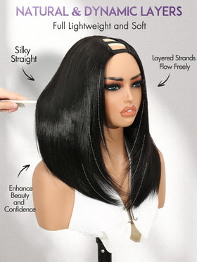 Quantum Love Yaki Straight U Part Wig breathable cap keeps you cool