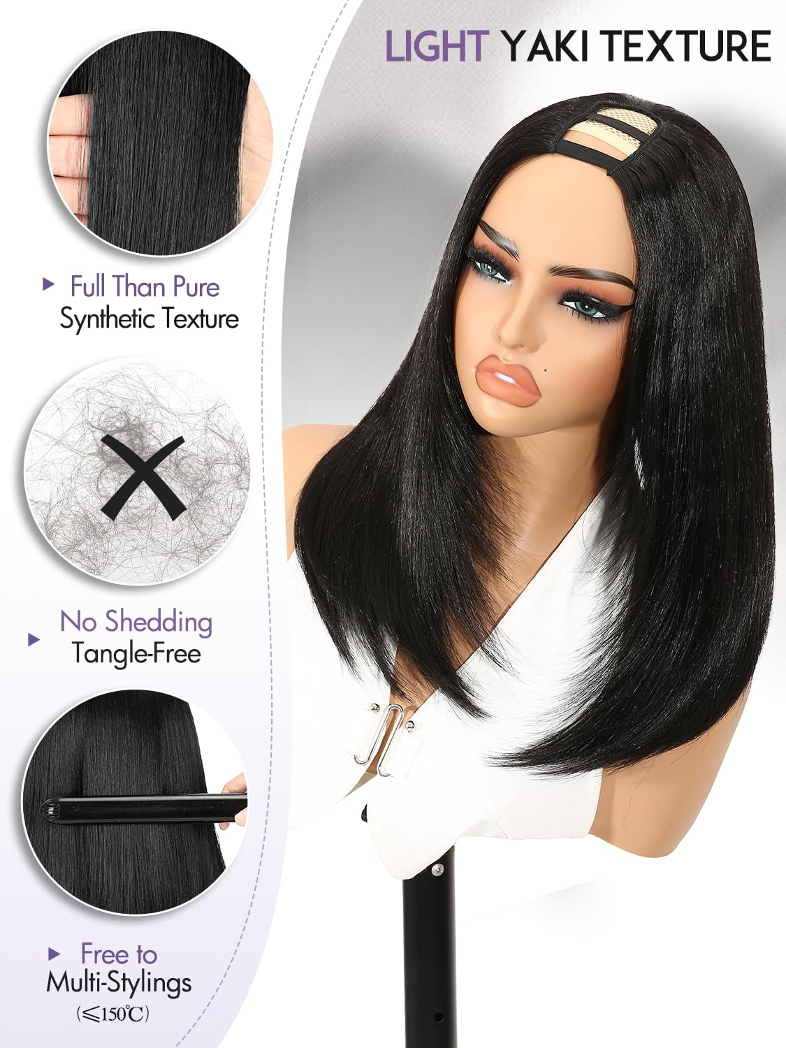 Quantum Love Yaki Straight U Part Wig layered bob look flattering many faces