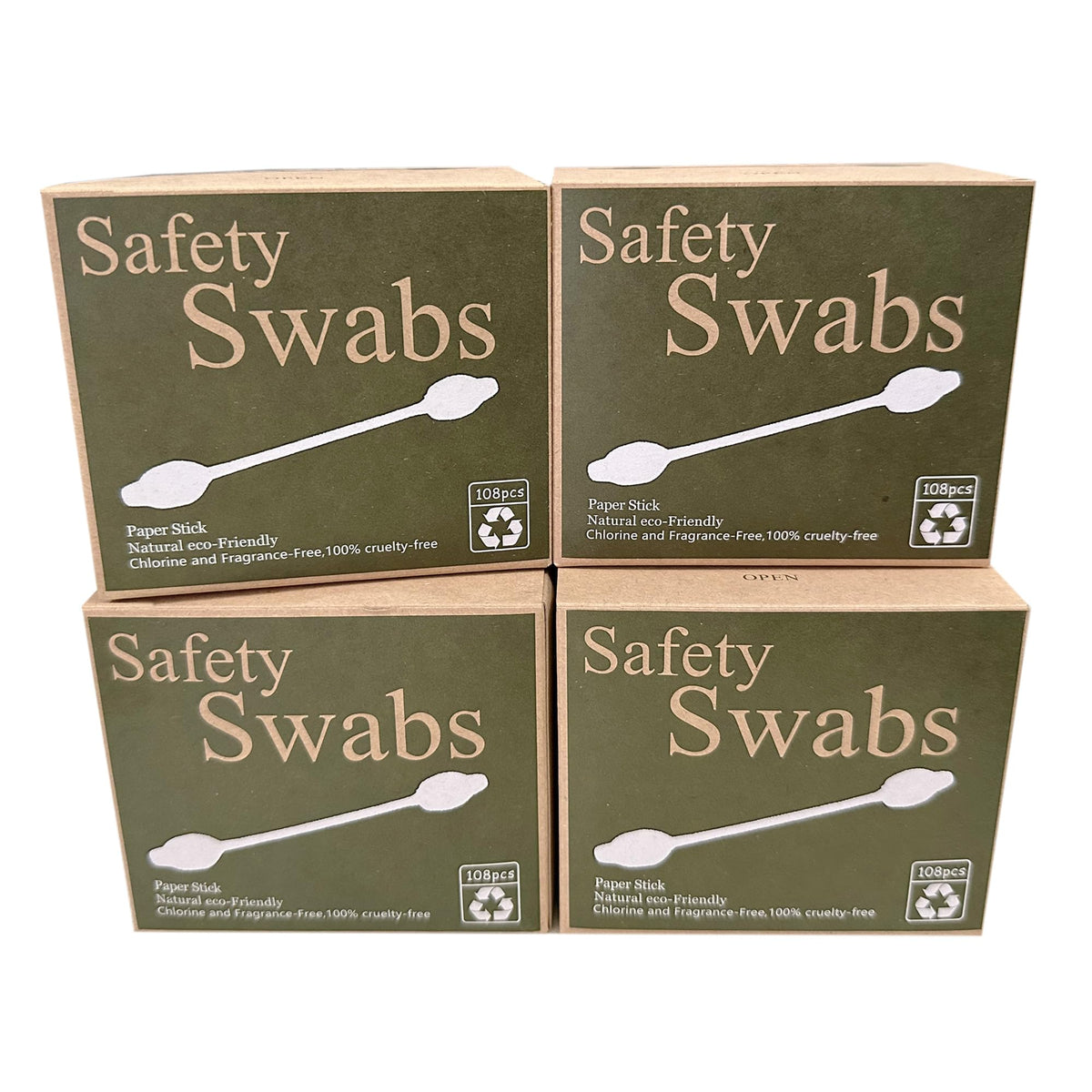 Quanzhou Chenchenchen 4-pack cotton swabs with large tips for gentle cleaning.