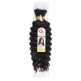 Que by MilkyWay Deep Bulk 14-inch off-black braid top view shows tangle-free design