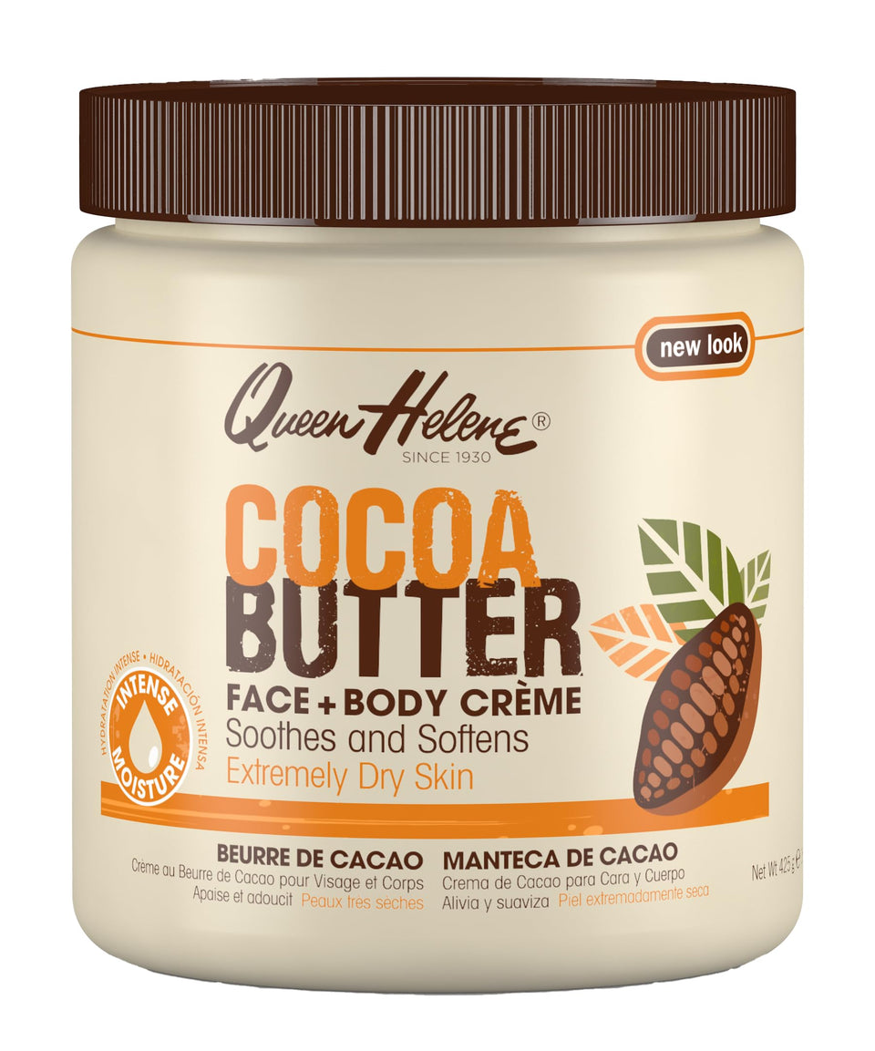 Queen Helene Cocoa Butter Cream jar for face and body hydration.