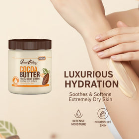 Queen Helene Cocoa Butter Cream applied to the face for smoothness.