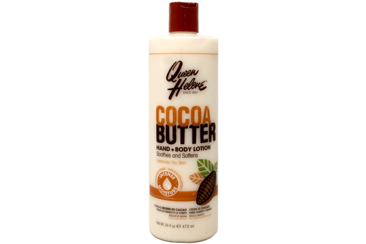Queen Helene Cocoa Butter Lotion nourishes skin with familiar cocoa butter aroma.