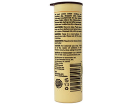 Packaging label highlights cocoa butter ingredients and heritage.