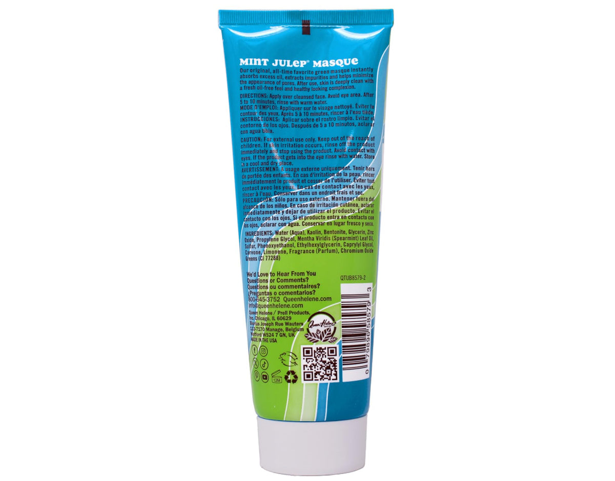 Applying Queen Helene Mint Julep Masque for a refreshing cleanse.