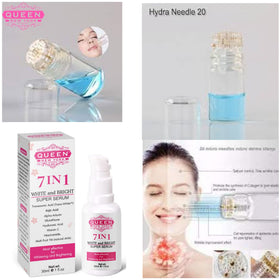 QUEEN NEW YORK 7-in-1 serum applied on hand for quick absorption.