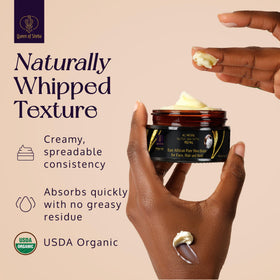 Queen of Shea hair care with shea butter for silky strands