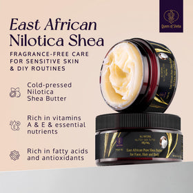 Queen of Shea raw shea butter texture close-up showing creamy consistency