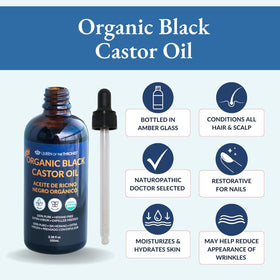 Nighttime moisture support from Queen of the Thrones Organic Black Castor Oil for skin and hair.