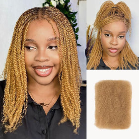 QUEEN VIRGIN REMY QVR Afro Kinky Bulk Hair for dreadlocks; seamless blend with natural hair texture