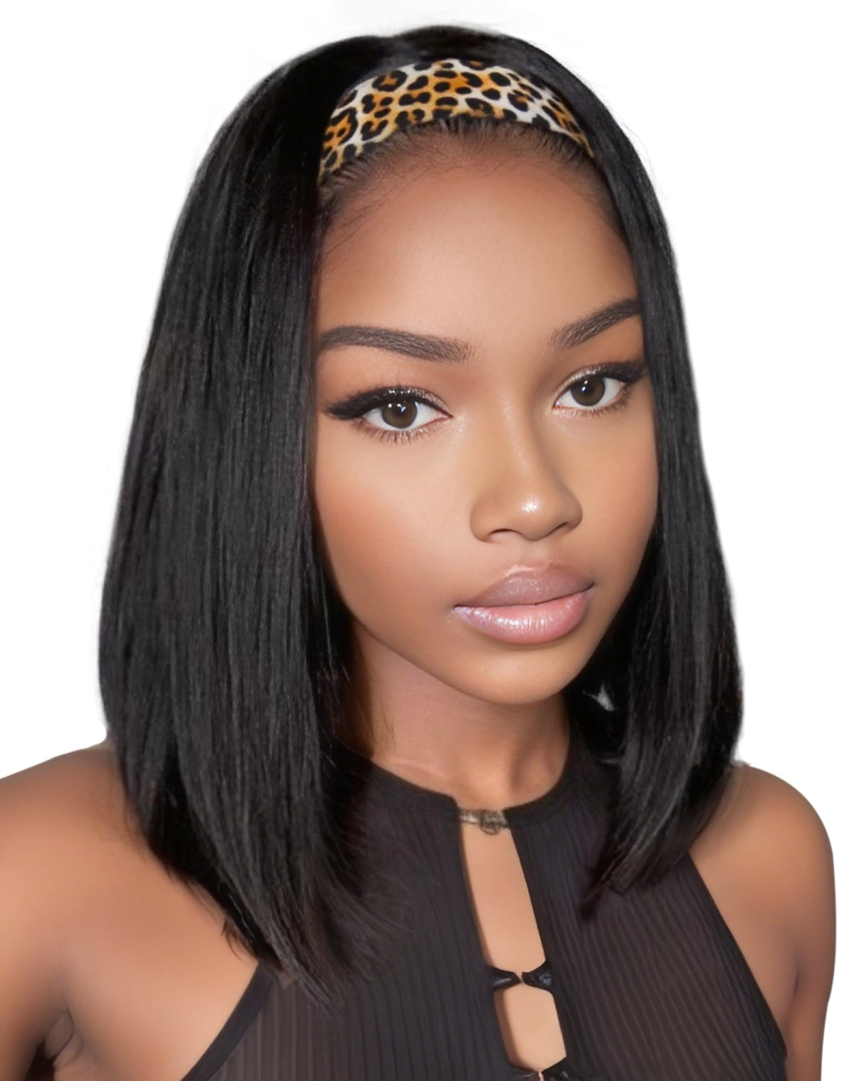 QUEENTAS headband wig with straight 12-inch length for effortless daily wear