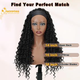 QUEENTAS 1B natural black wig blends with skin tone.