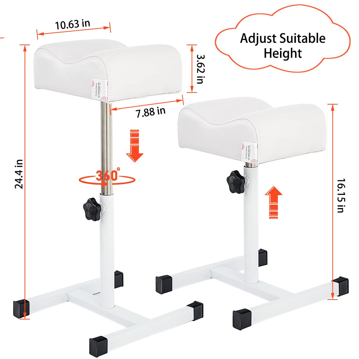 QUEESALN Pedicure Stand with adjustable height for versatile client positioning