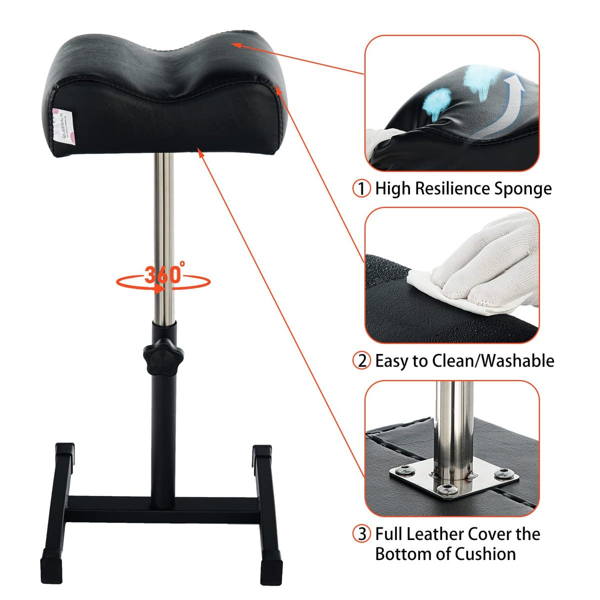 QUEESALN spa stool with sturdy bracket for salon use