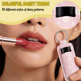 Quelay lip balm keychain with daisy design ideal for gifting on special occasions.