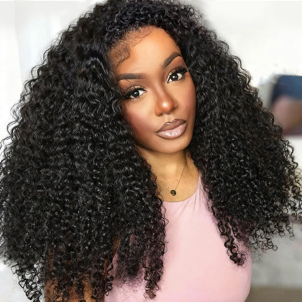 Querary kinky curly half wig 20 inch flip-over for versatile styling without glue.